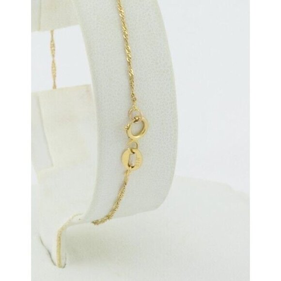 14k Yellow Gold Twist Chain Bracelet 7 1/4" Dainty - Picture 6 of 9